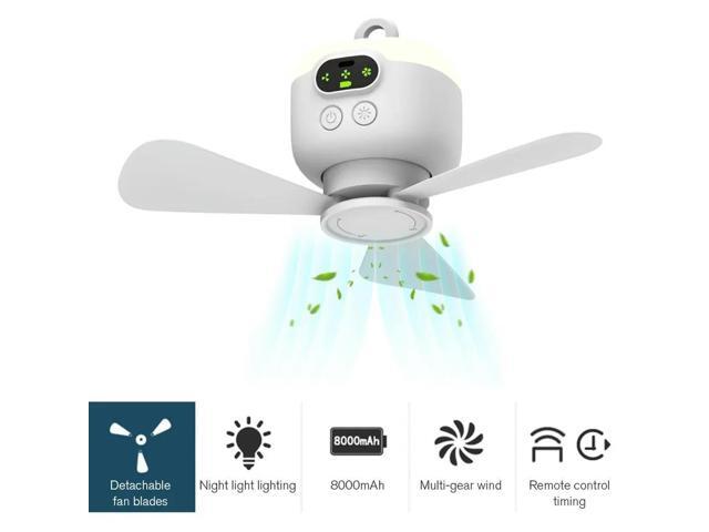 Portable Wireless Ceiling Fan Light Rechargeable Camping Fan with Remote Control Tent Fan Outdoor Fan for Outdoor Camping Dorm