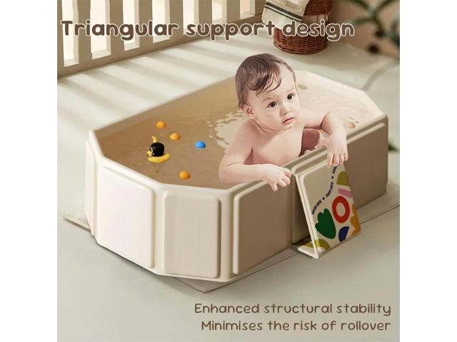 Baby Bathtub for Infants To Toddlers Collapsible Baby Bath Tub with Drain Outlet Toddler Bathtub