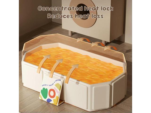 Baby Bathtub for Infants To Toddlers Collapsible Baby Bath Tub with Drain Outlet Toddler Bathtub