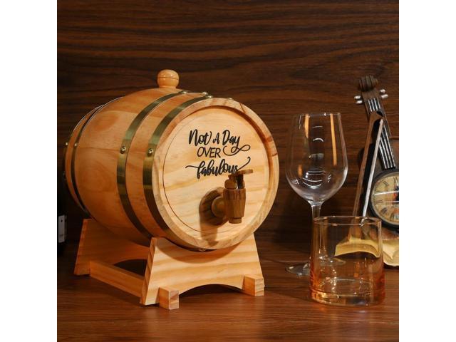 3L Engraved Whiskey Barrel with Stand Bung and Spigot Wine Barrel Bourbon Barrel for Cocktails Bourbon Rum Beer