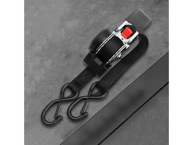 Retractable Ratchet Strap Heavy Duty Tie Down Auto Self Retracting Tie Down Strap for Truck Cargo Trailer Motorcycle & More