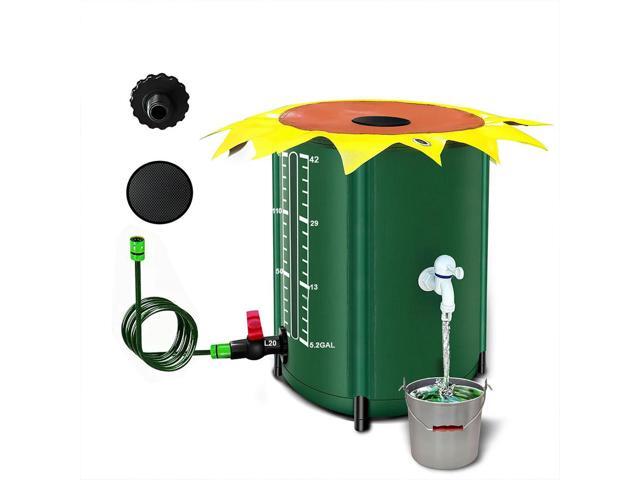 200L Rainwater Tank Sturdy Design Rainwater Collection Barrel Portable Rainwater Collection Container with Spigot & Over