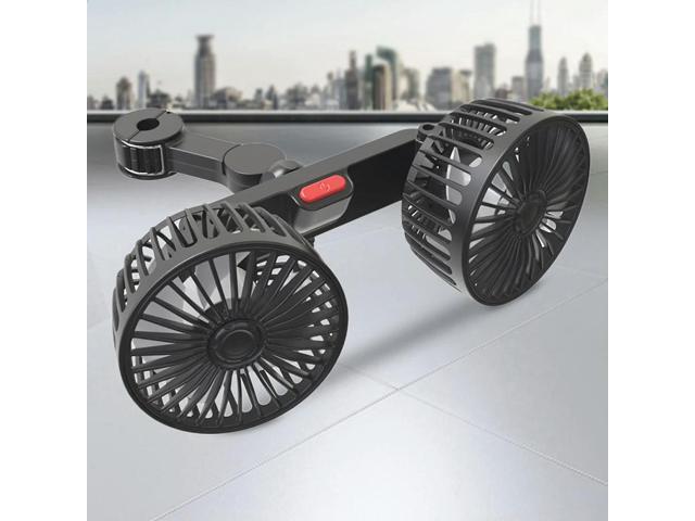 1/2PCS 3-Speed USB Car Seat Back Cooling Fan Dual Head Neck Cooler with 360 Degree Rotation for Summer Car Vehicle SUV Accessori