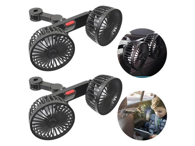 1/2PCS 3-Speed USB Car Seat Back Cooling Fan Dual Head Neck Cooler with 360 Degree Rotation for Summer Car Vehicle SUV Accessori