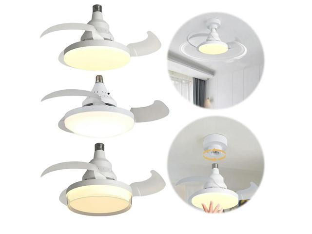 Portable Hanging Fan with LED Light Remote Control Invisible Leaf Fan 3 Gears Dimming Fan for Dining Room Bedroom Living Room