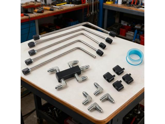 LS Coolant Crossover Steam Vent Kit Stainless Steel Complete Coolant Crossover Steam Vent Kit Fits for LS1 LS2 LS3 LS6 LS7 LSX