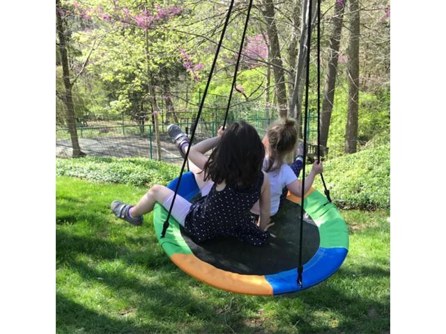 Flying Swing 300KG Weight Capacity Flying Saucer Round Tree Swing Play Set 900D Oxford with Adjustable Ropes for Kids and Adults