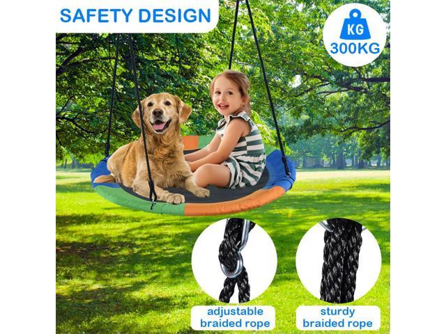 Flying Swing 300KG Weight Capacity Flying Saucer Round Tree Swing Play Set 900D Oxford with Adjustable Ropes for Kids and Adults