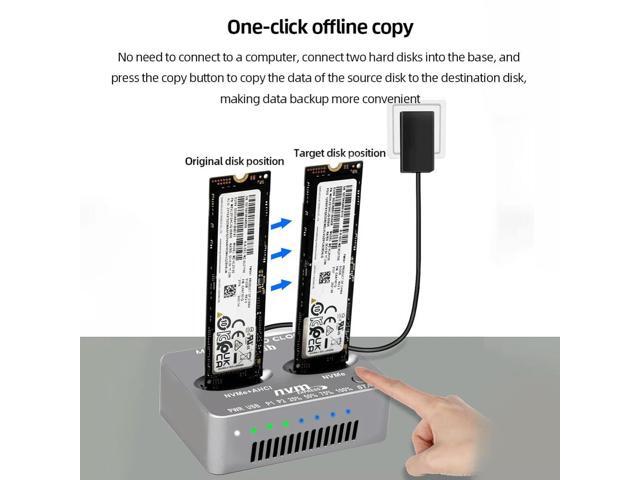 Dual-Bay External Hard Disk Box Gen2X 20Gbps M.2 SSD Enclosure M/B M Key Solid Disk Case M.2 M.3 NVME PCI-E for M2 SSD M Key SSD
