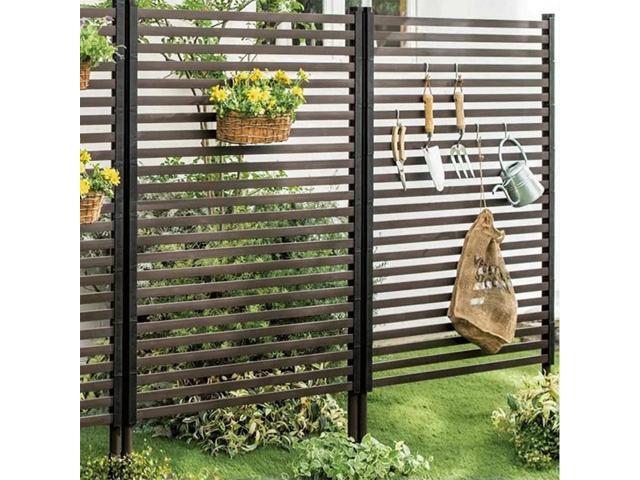 l Outdoor Privacy Screen PE-Coated Steel Pipe Privacy Screen Fence Fence Panel for Balcony Patio Lawn Garden