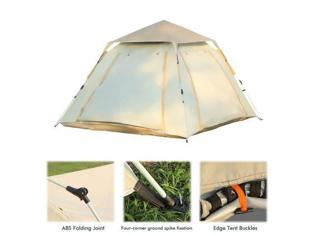 Large Size Outdoor 3-4P One-Touch Camping Tent Quick Automatic Opening Beach Fishing Tent Family Travel Picnic Park Anti-UV Tent