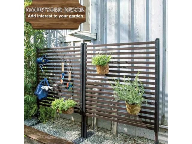 l Outdoor Privacy Screen PE-Coated Steel Pipe Privacy Screen Fence Fence Panel for Balcony Patio Lawn Garden