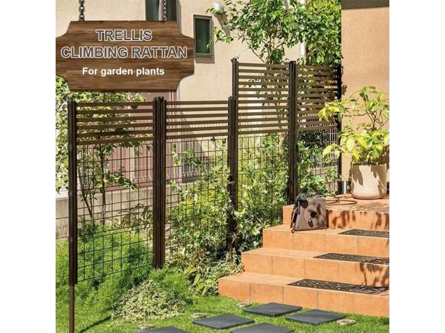 l Outdoor Privacy Screen PE-Coated Steel Pipe Privacy Screen Fence Fence Panel for Balcony Patio Lawn Garden