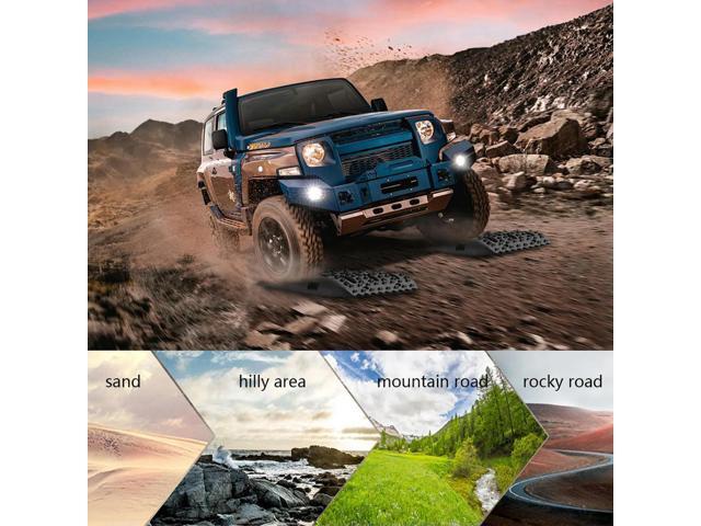 2Pcs Traction Board Anti-Skid Emergency Traction Mat Car Emergency Escape Mat Mud Sand Traction Assistance for Vehicles