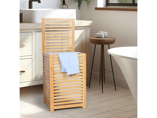 Bamboo Laundry Hamper with Removable Liner Bag Bamboo Laundry Basket Large Laundry Basket for Home Use