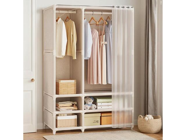 Fabric Floor Wardrobe Assemble Simple Non-Woven Cabinet with 3 Drawer Multi-Layer Wardrobe for Dorm Bedroom