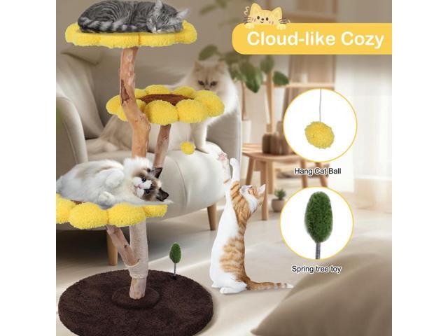 Sunflower Cat Tree with Scratching Post Cat Climbing Frame Wear Resist Cute Sunflower Cat Bed for Pet Playground Small Nest