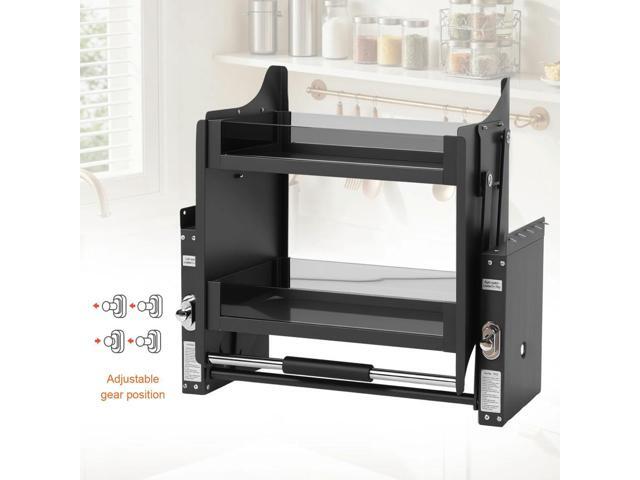 Double Layer Pull Down Shelf Pull Down Cabinet Organizer Shelf Organizer for Kitchen Upper Cabinet