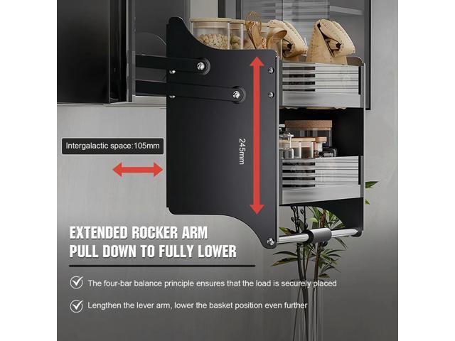 Double Layer Pull Down Shelf Pull Down Cabinet Organizer Shelf Organizer for Kitchen Upper Cabinet
