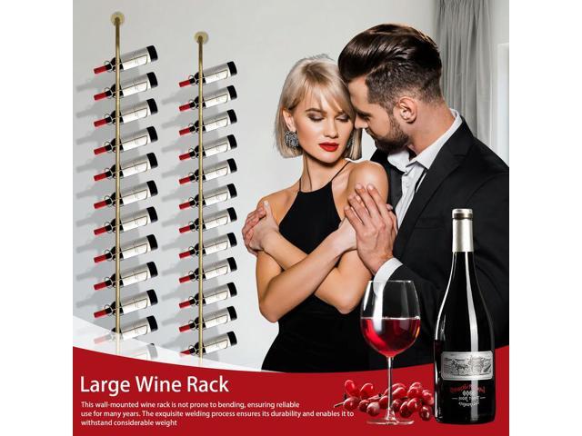 5 Pack Wall Mounted l Rack for 60 Wine Bottles Wine Organizer Wine Bottle Display Holder for Wine Cellar