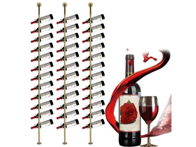 5 Pack Wall Mounted l Rack for 60 Wine Bottles Wine Organizer Wine Bottle Display Holder for Wine Cellar