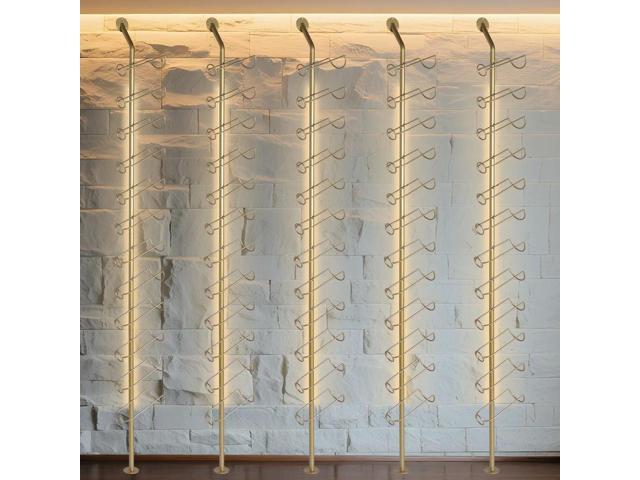 5 Pack Wall Mounted l Rack for 60 Wine Bottles Wine Organizer Wine Bottle Display Holder for Wine Cellar