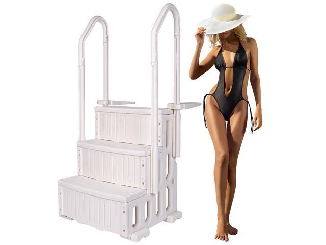 Plastic Pool Escalator Lightweight Swimming Pool Ladder Detachable Above Ground Pool Step for Various Sizes Swimming Pools