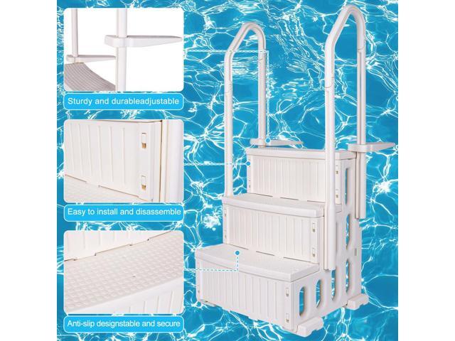 Plastic Pool Escalator Lightweight Swimming Pool Ladder Detachable Above Ground Pool Step for Various Sizes Swimming Pools