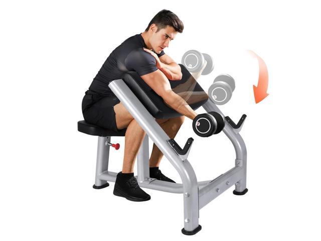 Preacher Curl Weight Bench Seated Isolated Barbell Dumbbell Biceps Station Preacher Curl Bench for Home Gym Strength Training