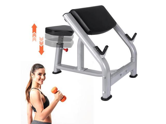 Preacher Curl Weight Bench Seated Isolated Barbell Dumbbell Biceps Station Preacher Curl Bench for Home Gym Strength Training
