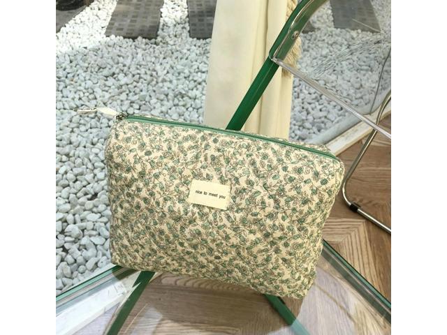 Korean Makeup Beauty Case Flower Prints Cosmetic Organizer Travel Portable Large Capacity Zipper for Women Girls Wallet Purse