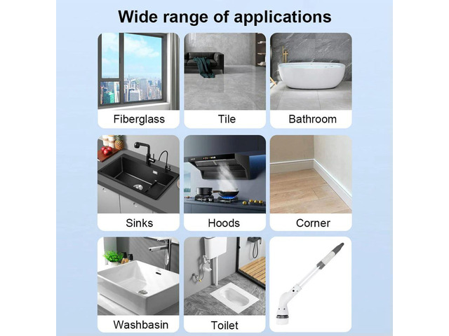 Electric Spin Scrubber Cleaning Brush Cordless Power Cleaning Brush Waterproof Bathroom Scrubber for Bathroom Kitchen Cleaning