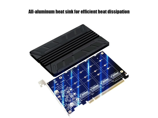M.2 NVMe SSD To PCIE X16M Key Hard Drive Converter Reader 4 Port Convert Adapter Array Expansion Adapter Motherboard