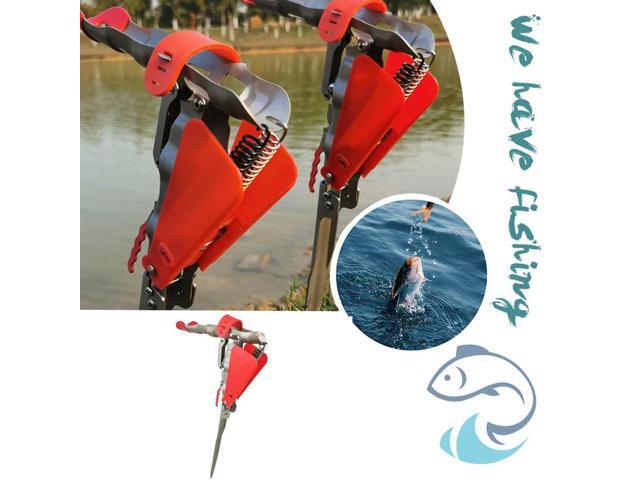 Fishing Rod Support Rack Outdoor Foldable Automatic Spring Stainless Steel Fishing Pole Stand Bracket Fish Pole Mount