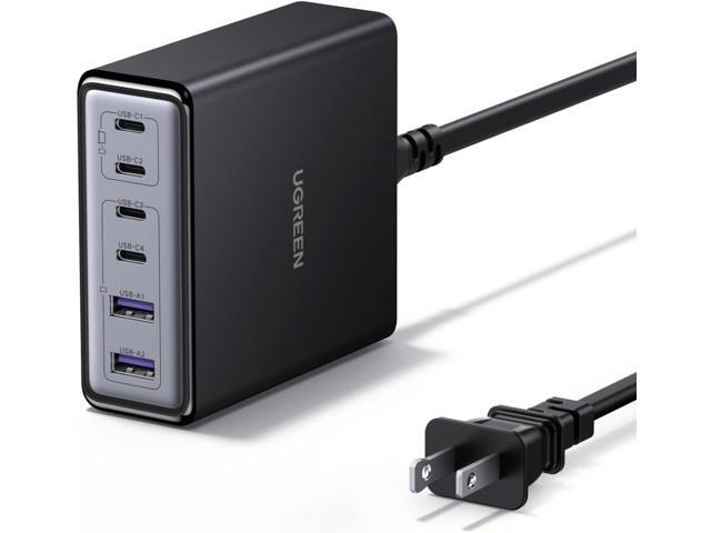 UGREEN 100W USB C Charging Station, 6-Port GaN Desktop Charger with 4 USB-C & 2 USB-A, Smart Power Distribution for MacBook Pro/Air, Dell XPS,...