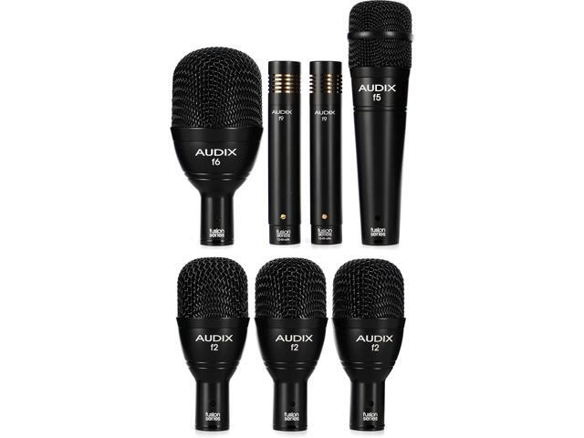 FP7 Fusion Series 7-piece Drum Mic Kit for Kick, Snare, Toms, and Overheads with Travel Case - Black