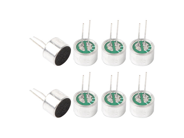 8Pcs Cylindrical Electret Condenser Microphone Pickup 85dB Through Hole Mini Electret Condenser Mic with 2 Pins 10x7mm for PCB