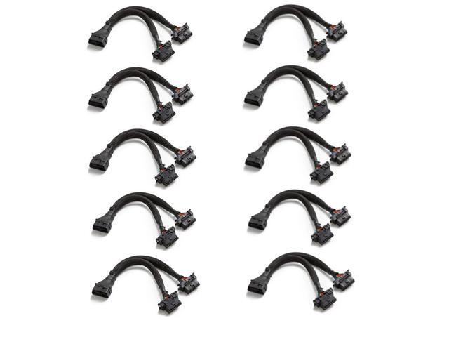 bbfly-B6 OBD II OBD2 16 Pin Splitter Extension 1x Male and 2X Female Extension Cable Adapter (1FT/30CM) (10 Pack)