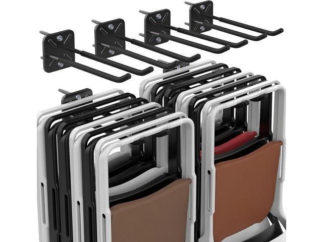 Garage Hooks, Heavy Duty Garage Hooks -12.4 Inch Wall Mount Hangers for Chairs, Power Tools, Garden Tools, Tires & More - Max 120 lbs (4-Pack)