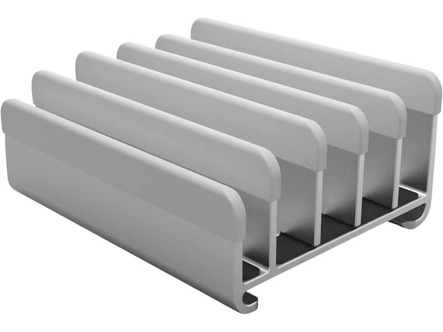 Elestoria 5-Slot Vertical Laptop Stand - Aluminum Laptop Stand Vertical for Desk -Laptop Holder with Adjustable Width (12-38mm) Compatible with...
