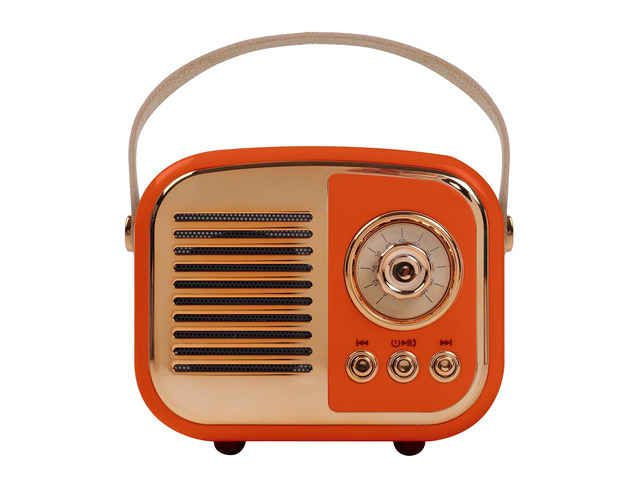 Retro Bluetooth Speaker,Vintage Decor, Gifts for Teen Girls Orange mini radio fashion style sound with TWS, bluetooth, USB, TF card and AUX,gifts...