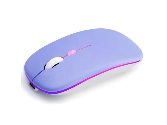 AZTZATZ Wireless Bluetooth Mouse Rechargeable Long Lasting Dual Mode - BT 5.2 & 2.4G Silent RGB LED Mice, Slim Portable Ergonomic Mouse for.