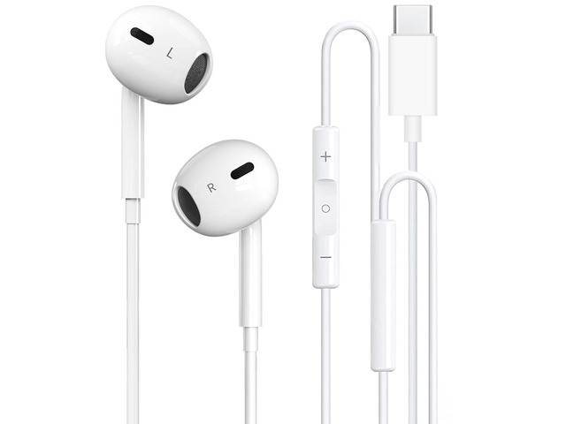 USB C Headphones Wired for iPhone 17/16, Type C Earphones with Microphone & Remote Noise Cancelling Earbuds for iPhone 16/15 Pro Max, iPad, Galaxy...