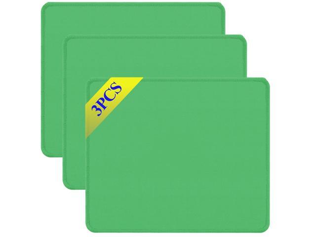 SOEWIOU Mouse Pads, 3 Pieces, Green Standard Square Mouse pad, Office and Gaming, Sewn Edges, Rubber Non Slip Base Mouse pad, Washable, Durable,.