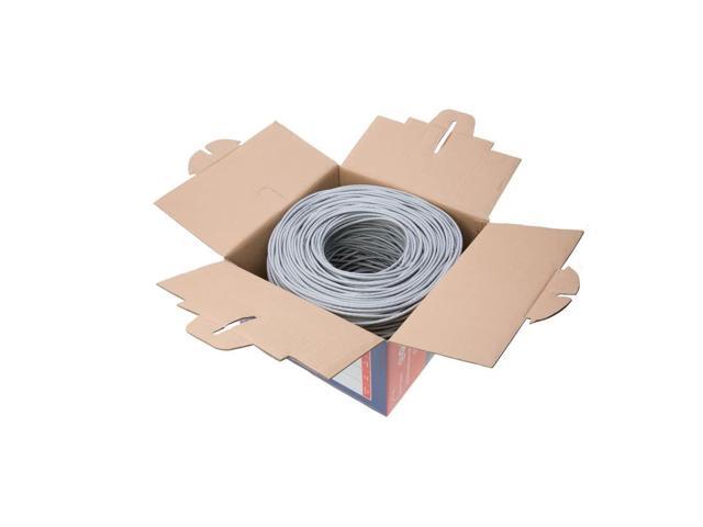 1000ft Cat5e Solid 24AWG Shielded Cable FTP Cat5 Bulk Pull Box Network Copper Clad Aluminum Wire (Shielded (FTP), Gray)