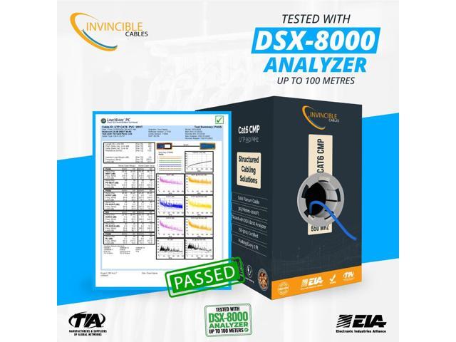 Cat6 Plenum Cable 1000ft 0.57mm 100% Pure Copper, 550MHz 23AWG UTP DSX-8000 Analyzer Tested Up to 100m 10Gb, PoE++ Industrys Most Certified...