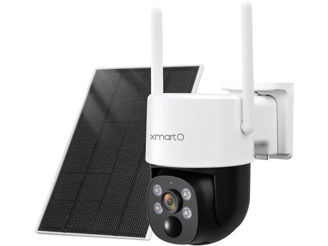 xmartO Solar/Battery-Powered Wire-Free PTZ Home Security Camera Wireless Outdoor/Indoor CCTV Surveillance (Non-Stop Solar Power, Rechargeable...