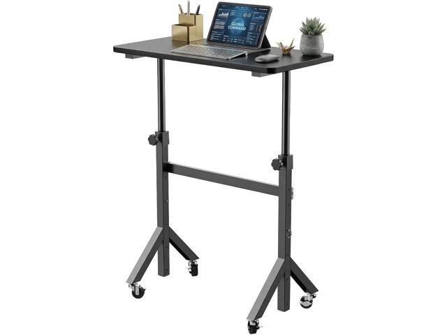 32' Small Standing Desk Adjustable Heigh, Mobile Stand Up Desk with Wheels, Portable Rolling Desks for Walking Pad and Treadmill, Computer Laptop...