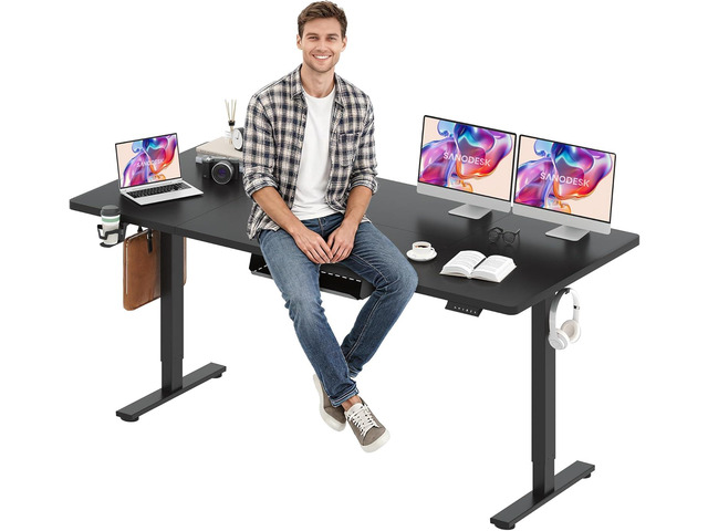Electric Standing Desk 79 x 32 Inches, Height Adjustable Sit Stand with Large Splice Board Desktop for Home Office, Computer WorkstationsMemory...