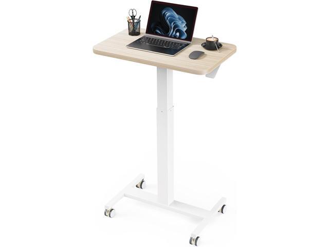 Mobile Standing Desk, Wider Height Adjustable Computer Desk, Rolling Sit Stand Desk with 4 Lockable Wheels, Ergonomic Desk for Home Office and...